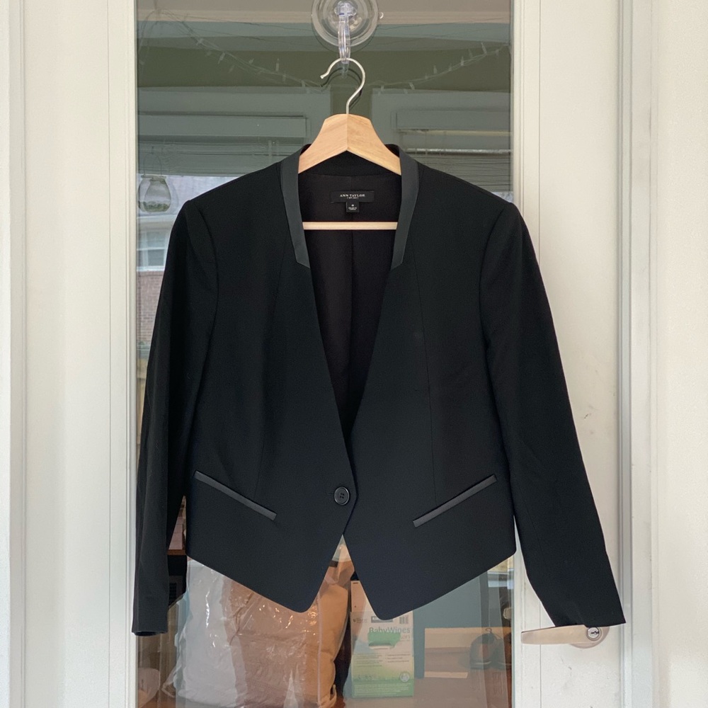 Black Collarless Blazer